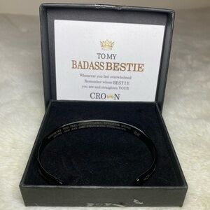 Bada** Bestie Bracelet Engraved Black with Box EUC